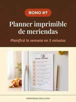 Portada Bono #7: Planner imprimible de meriendas
