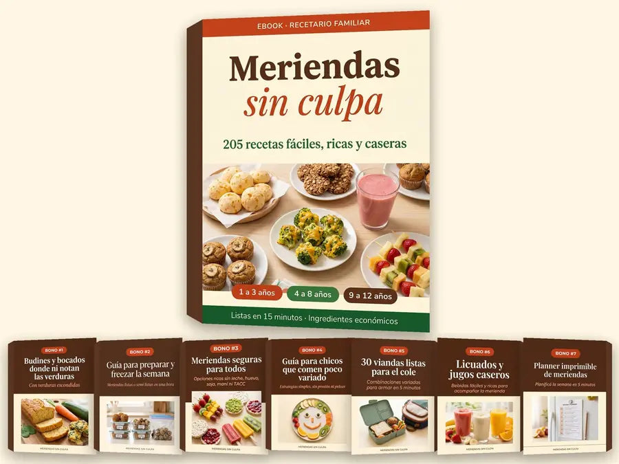 Recetario Meriendas sin culpa con los 7 bonos